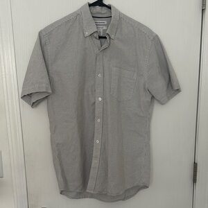 Amazon Essentials Men's Gray Pinstripe Button Down Shirt